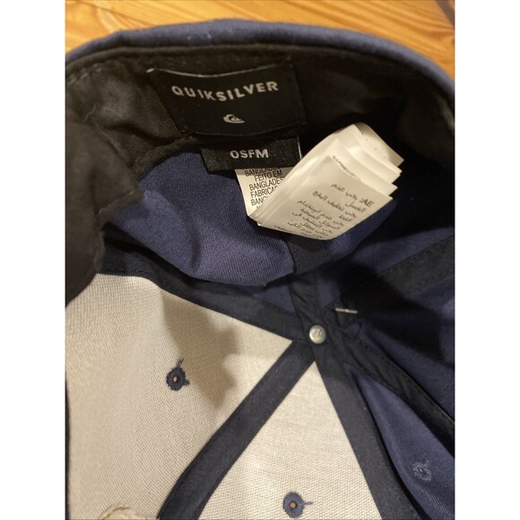 Quicksilver Snapback Cap Men Gray Blue Cotton The Original Boarding Co - Picture 4 of 4